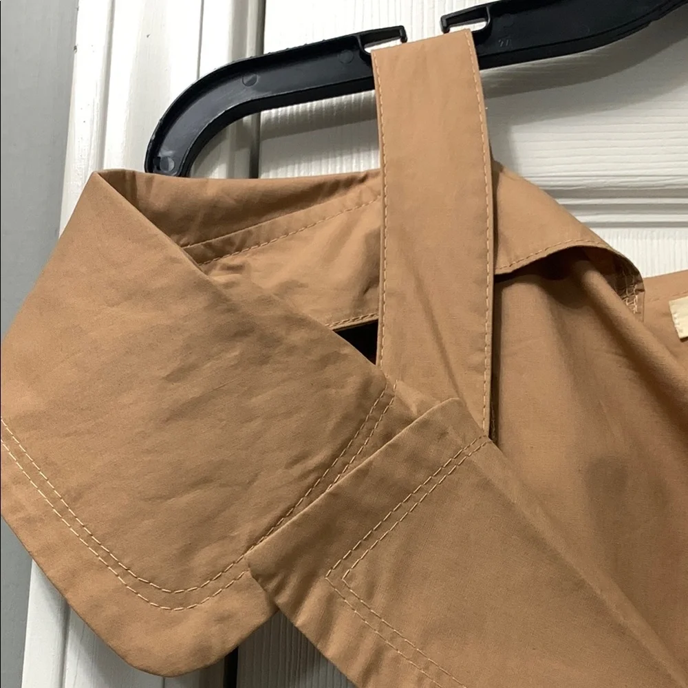 Elegant Tan Off-Shoulder Dress by Hot and Delicious - Picture 3 of 10